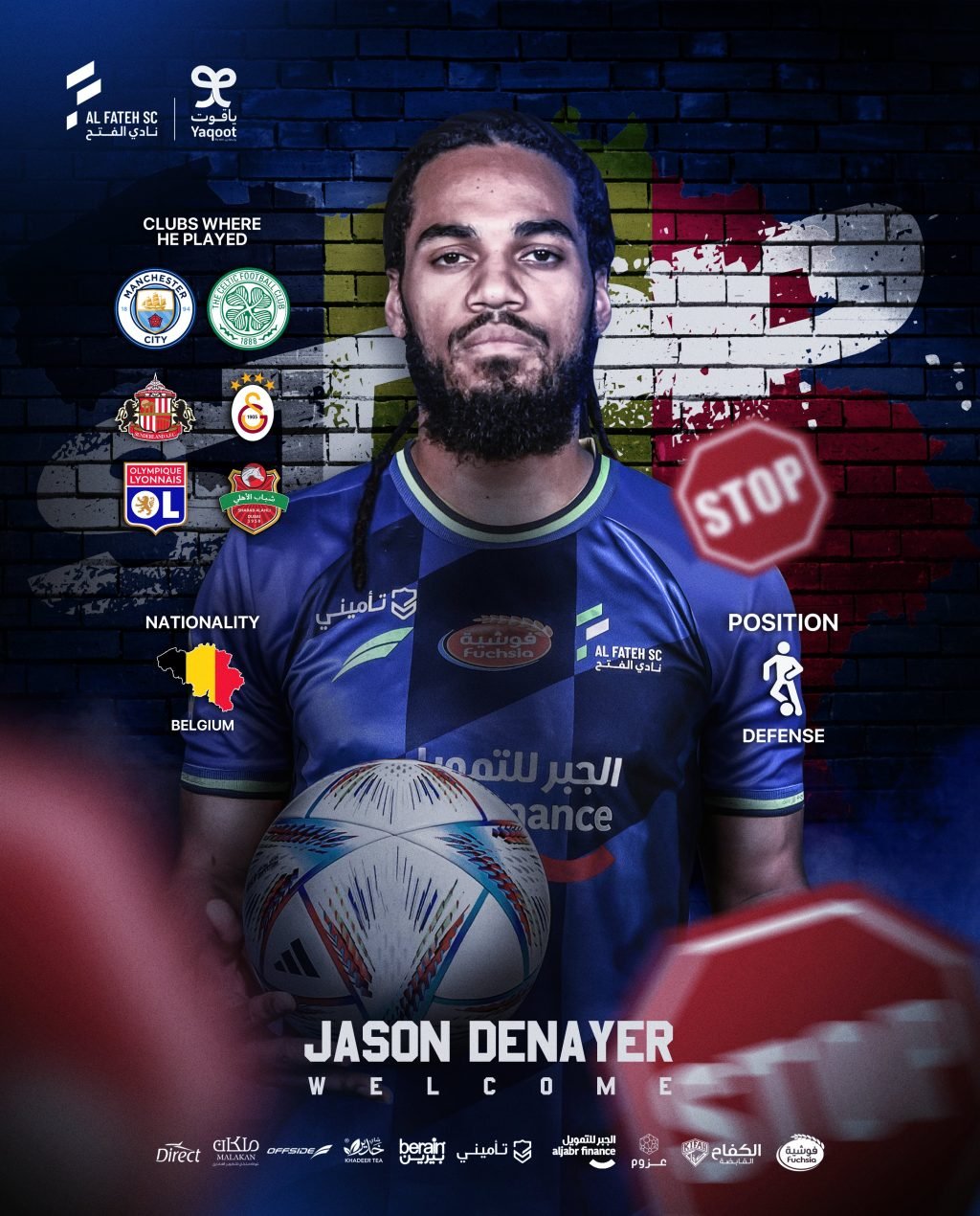 academicien jmg jason denayer avec le club ALFateh Saudi FC