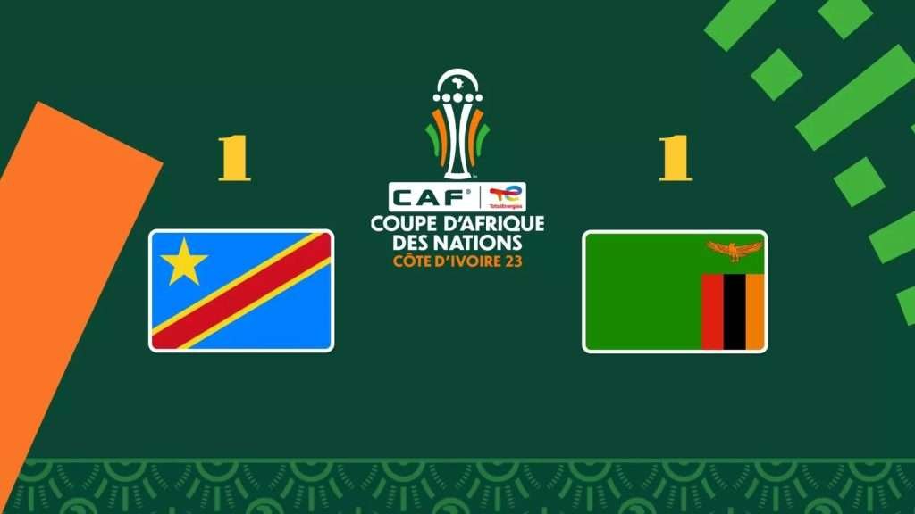 CAN 2024 Zambie et Congo RD : le 17 janvier 2024 Jour 1 RD Congo 1 - 1 Zambie