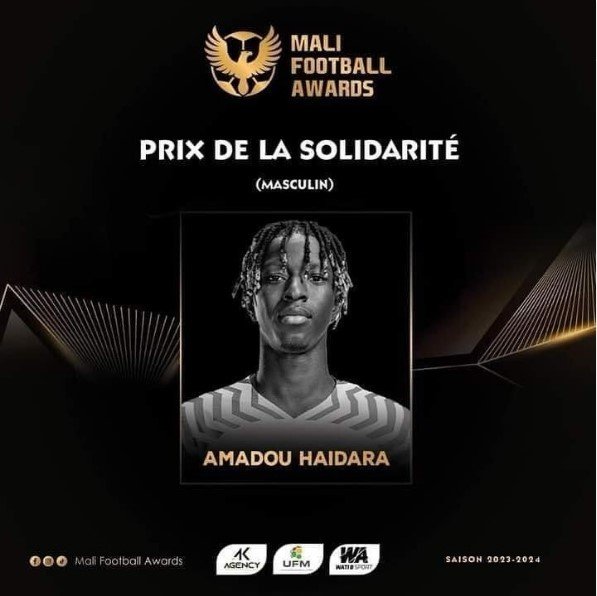 le Mali football awards amadou Haidara academicien jmg prix de la solidarité de l année 2024 du mali
