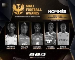 le Mali football awards kamory doumbia amadou Haidara et Diadie Samassekou tout deux academicien jmg en nomination prix de la solidarité de l année 2024 du mali